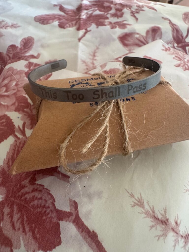 Machined stainless steel bracelet with laser engraving