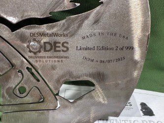 Plasma cut and engraved Eagles helmet wall art