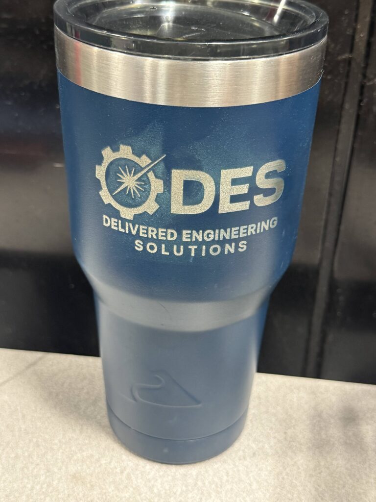 Laser engraving on cup